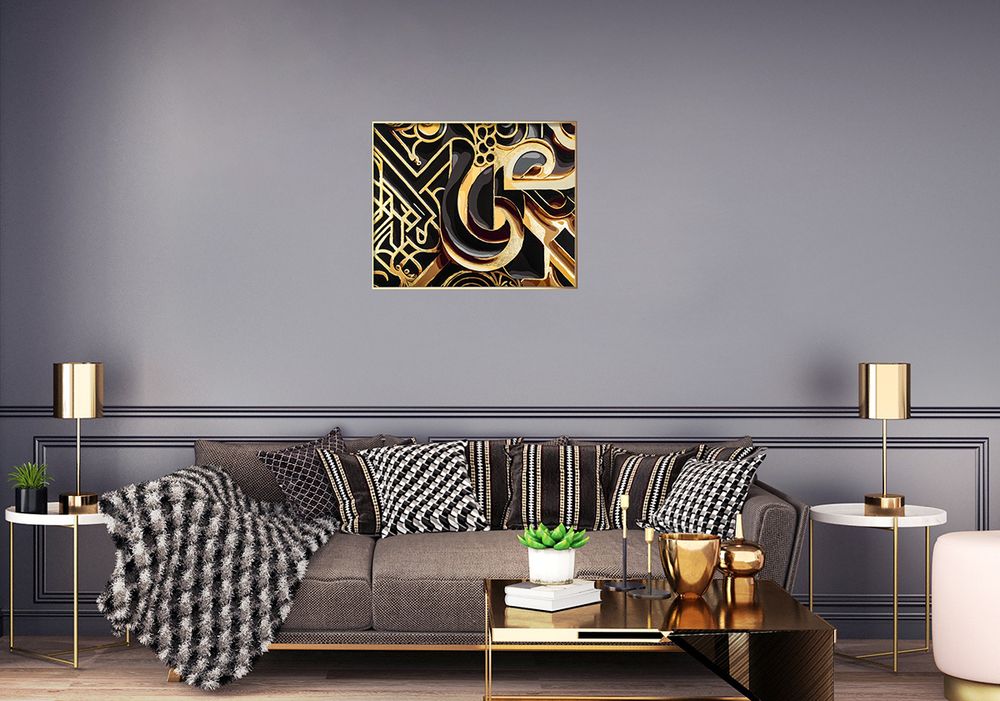 Картина по номерам Фрея PNB/PLPT-244, Золотой иероглиф, (с поталью) 50х40 см