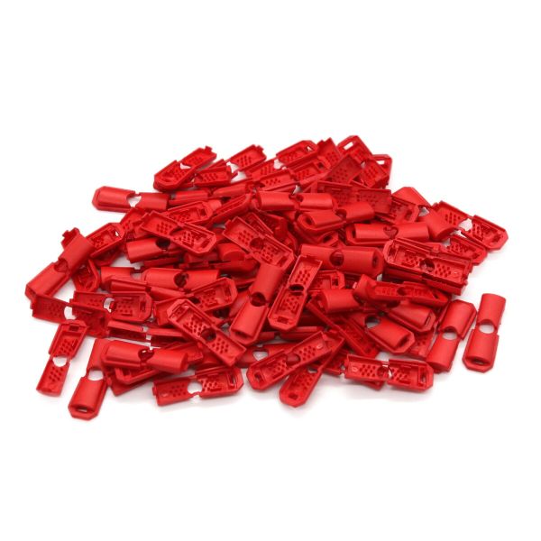 Наконечник для шнура пластик 13х9 мм, ПП ярко-красный, 100 шт