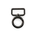 Карабин металл 25.0 мм, черный никель, 4 шт