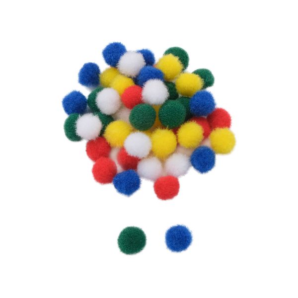 Помпоны Цвета радуги ⌀10мм, 5 цветов, 50 шт, Astra&Craft
