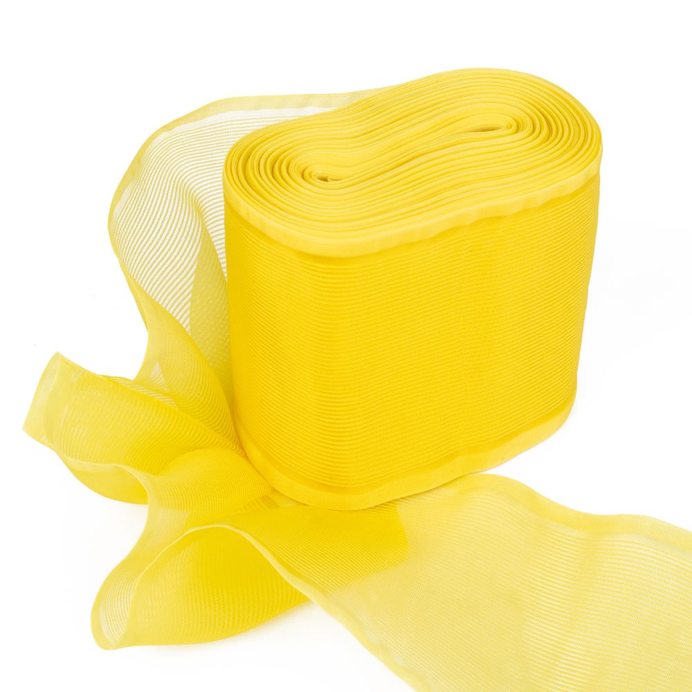 Лента капроновая (органза) для бантов 75-80.0 мм / 25±1 метров, желтый, Gamma С 3622, Gamma С 3622
