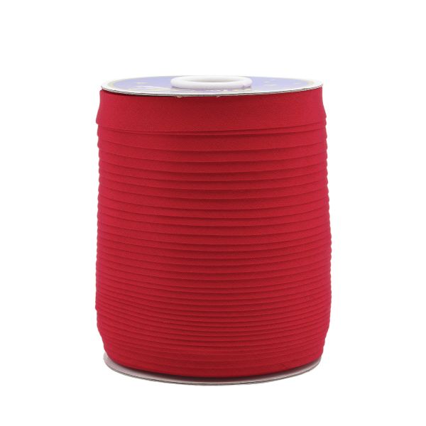 Косая бейка хлопковая 15 мм / 132±1 метра, ≈2.48 г/м², 037 красный