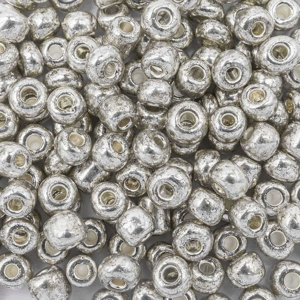 Бисер Astra&Craft 6/0 (4.1 мм), 150 г (10х15 г), цв. 1109 серебро/глянц.покрытие