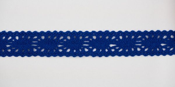 Кружево вязаное (тесьма) 20 мм, цв.индиго, Alfa, 25 метров, AF-160-052