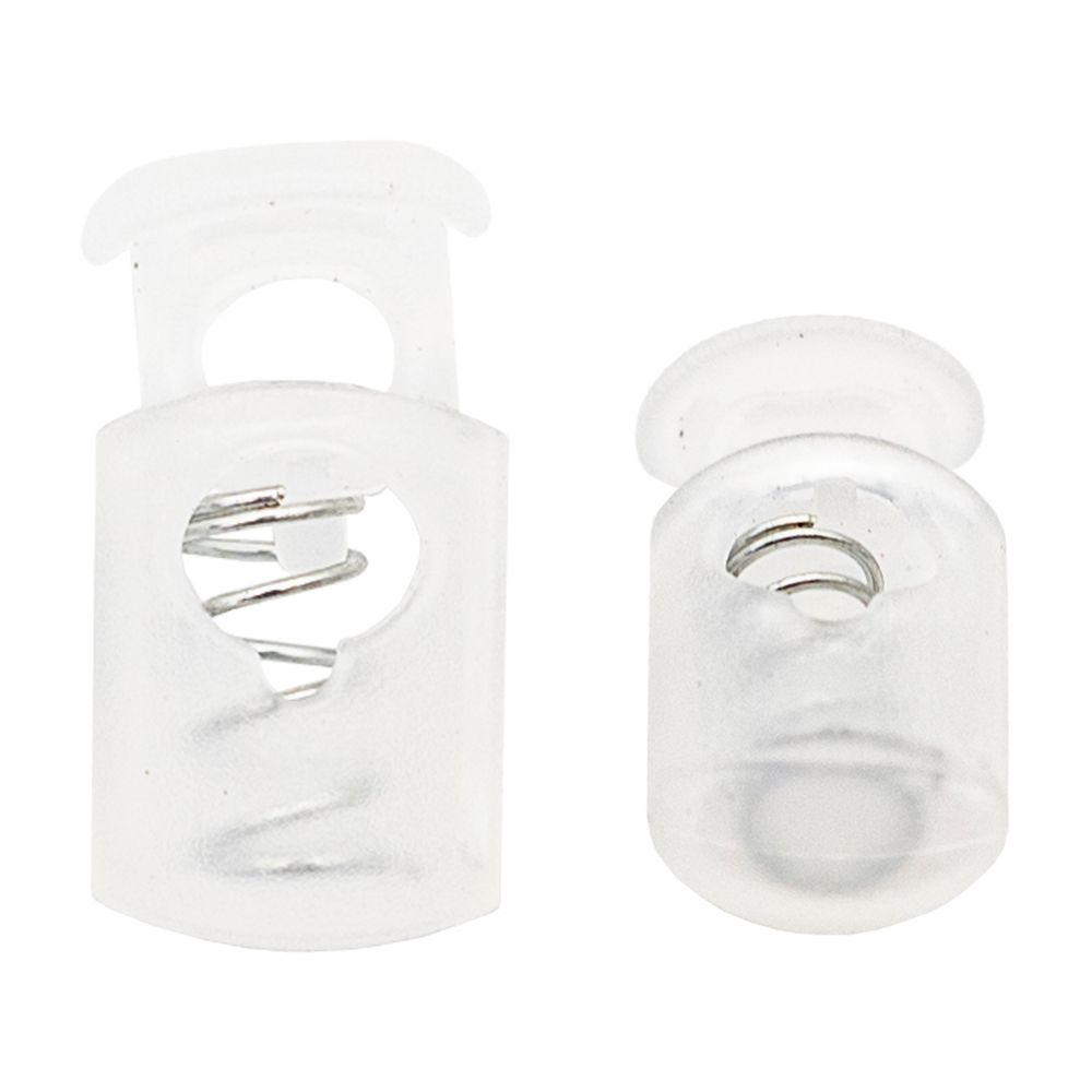 Фиксатор (зажим) для шнура пластик 1 отв., ⌀5.5 мм, 20х10 мм, цилиндр, прозрачный, 200 шт