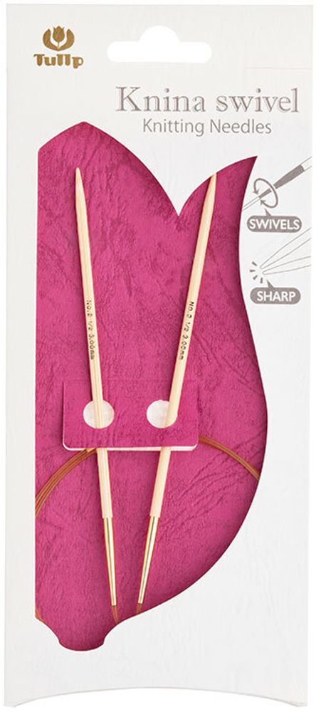 Спицы круговые Tulip Knina Swivel ⌀3мм, 80см, бамбук, натуральный, KS-800300 /TOS/
