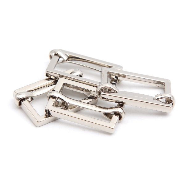 Рамка регулировочная металл литая с подвижной планкой 20 мм /25х17 мм, ⌀2.5 мм/, никель, 4 шт