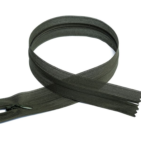 Молния потайная (скрытая) Т3 (3 мм) 1 зам., н/раз., 50 см, цв.F328 хаки уп.50 шт