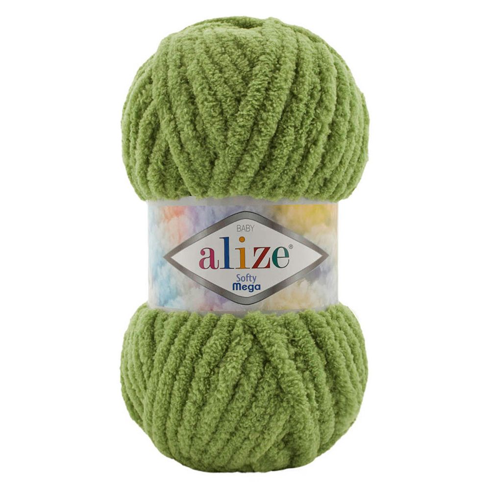 Пряжа Alize (Ализе) Softy Mega / уп.5 мот. по 100 г, 70м, 485 черепаха зеленая