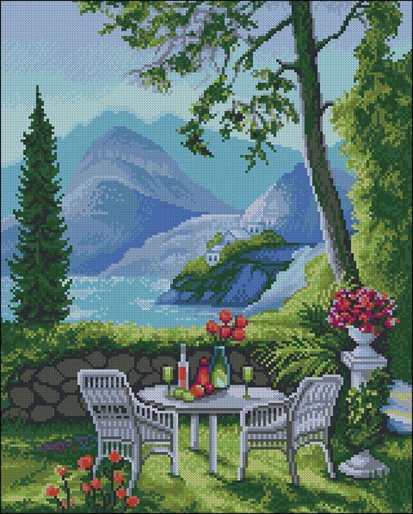 Алмазная (кристальная) мозаика Фрея ALVK №104, Живописное место, 50х40 см