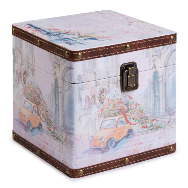 Шкатулка декоративная сундучок 18х18х18 см, 012 Парижские улочки, Gamma DBK-09