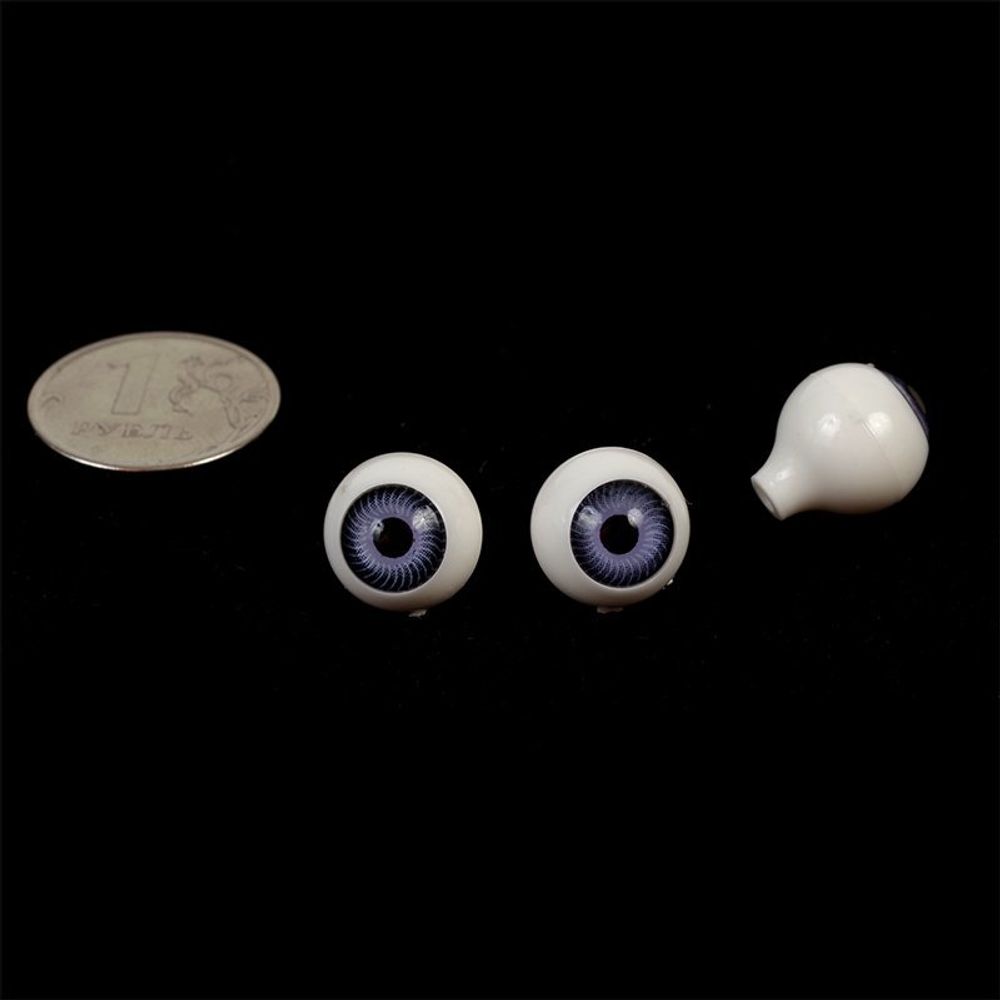 Глаза для кукол и игрушек цв. фиолетовые, черный зрачок 13 мм, уп. 50 шт
