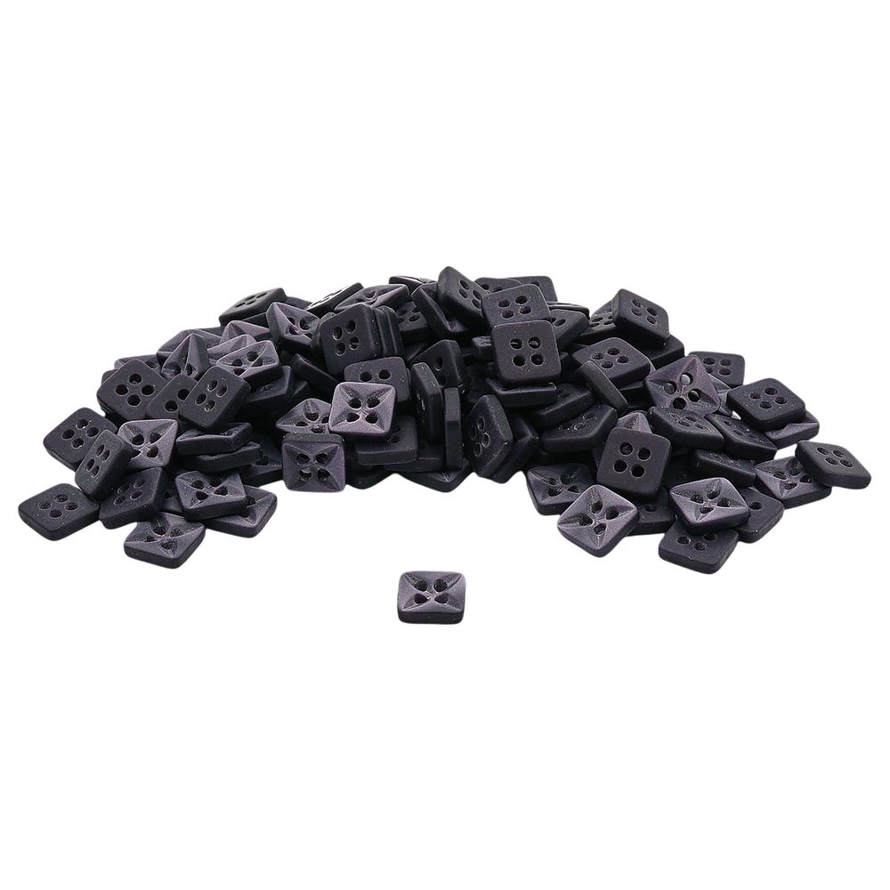 Пуговицы 4 прокола 18L (11мм), квадрат, пластик (col.01 темно-серый), CB_M-26, 144 шт