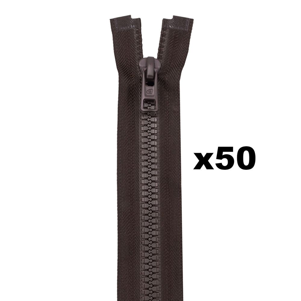 Молния трактор Arta Т6 (6 мм) 1 зам., разъем., 80 см, (2076), A141 т.коричневый, НОВЫЙ МАТОВЫЙ ЗАМОК, уп.50 штук