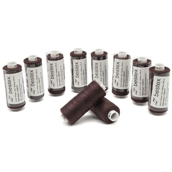Нитки швейные бытовые Bestex 40/2, 365 м (400 ярд) / 10 кат., 058 коричнево-свекольный