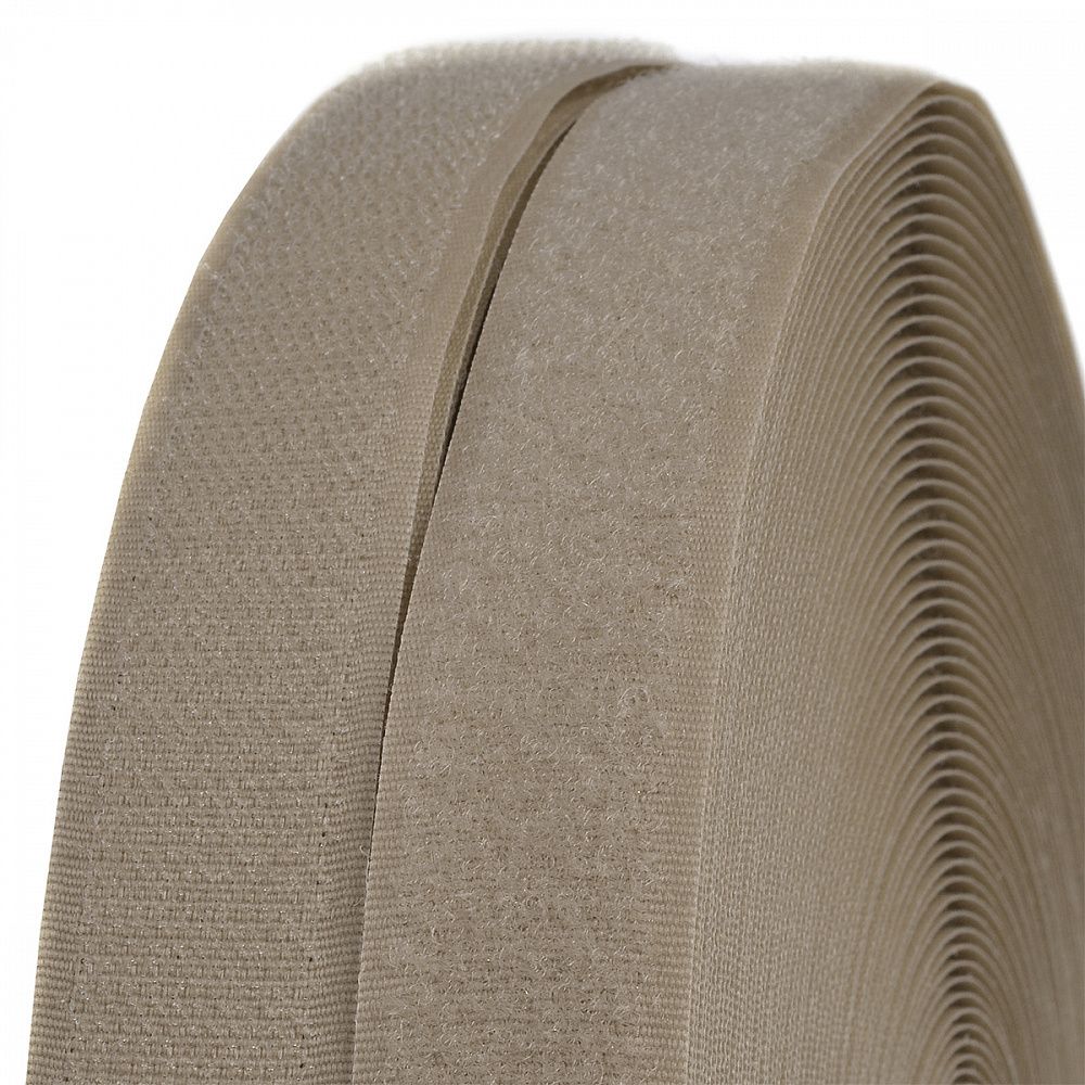 Лента контактная липучка (велкро) пришивная 25 мм / 25 метров, F294 какао, /петля/, кач."B" /TOS/