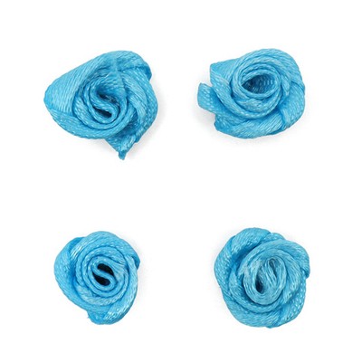 Цветы пришивные 1,1см. 4 шт. (голубой), К-9082