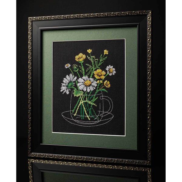 Набор для вышивания нитками Созвездие, Ромашковый чай 14х18 см