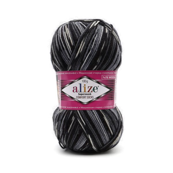 Пряжа Alize (Ализе) Superwash Comfort Socks / уп.5 мот. по 100 г, 420м, 2695 секционный A