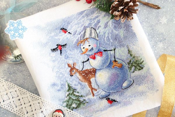 Набор для вышивания нитками МП Студия, Чудесная компания, 20х20 см