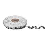 Лента (тесьма) жаккардовая 10.0 мм / 25±1 метров, Орнамент для северных народов, рис 9727 бел/черный, Gamma C3853 (C3752)