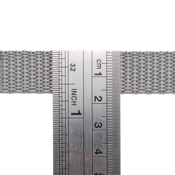 Стропа (ременная лента) 15 мм / 25 метров, толщ. 1.0 мм, [7.9 г/пог.м], 100% п/п, 33 серый