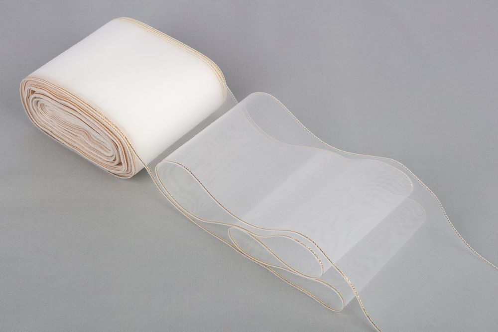 Лента капроновая (органза) 80.0 мм / 25±1 метров, белый, Gamma С 3651