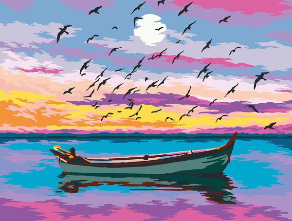 Картина по номерам Фрея, Лодка в волшебную страну, 40х30 см