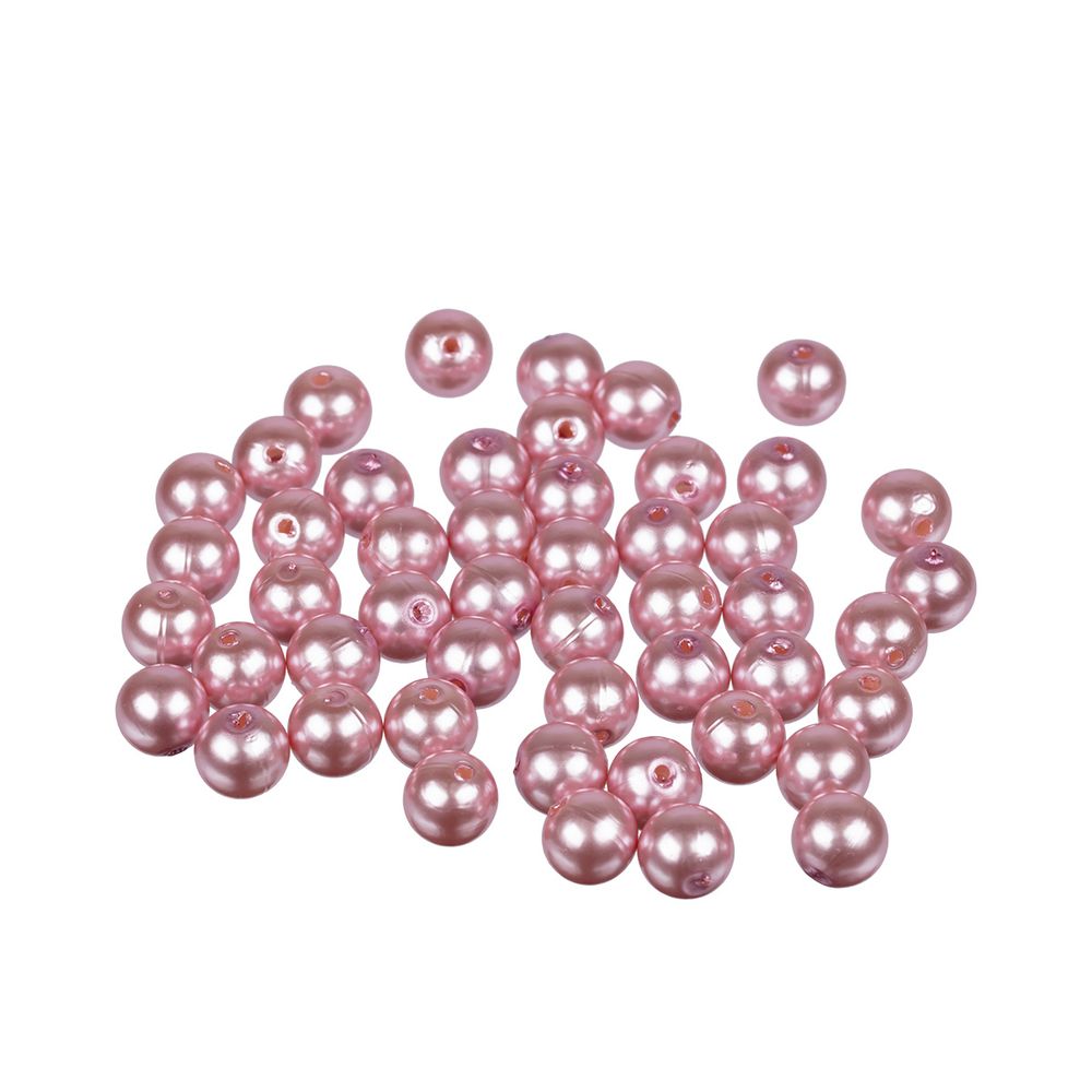 Бусины пластик ⌀10 мм, 50±2 шт, №07 гр.розовый, Zlatka PB-3