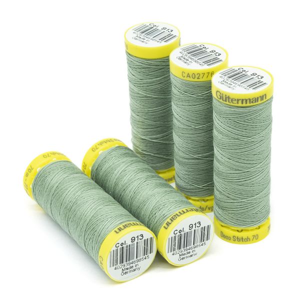 Нитки отделочные Gutermann Deco Stitch 70, 70м, 913 бледный папоротник, 5 катушек