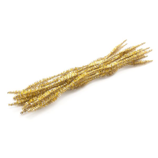 Проволока синельная блестящая Цветок 12 мм / 300мм, 15 шт, Astra&Craft (B-045 золотой)