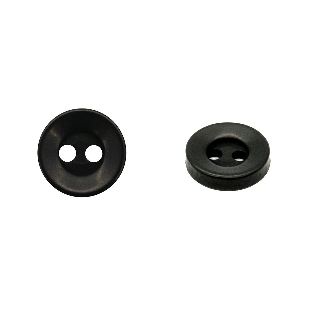Пуговицы 2 прокола 11 мм, глянец (черный глянец), КАР01, 144 шт