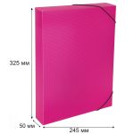 Короб архивный пластиковый 50 мм, 1 шт, Prisma neon A4 эффект 3D, розовый, Expert Complete ЕС240441013
