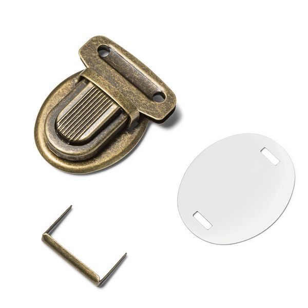 Замок для сумки 26х35 мм, 1 шт, под состаренную латунь, Prym 417977