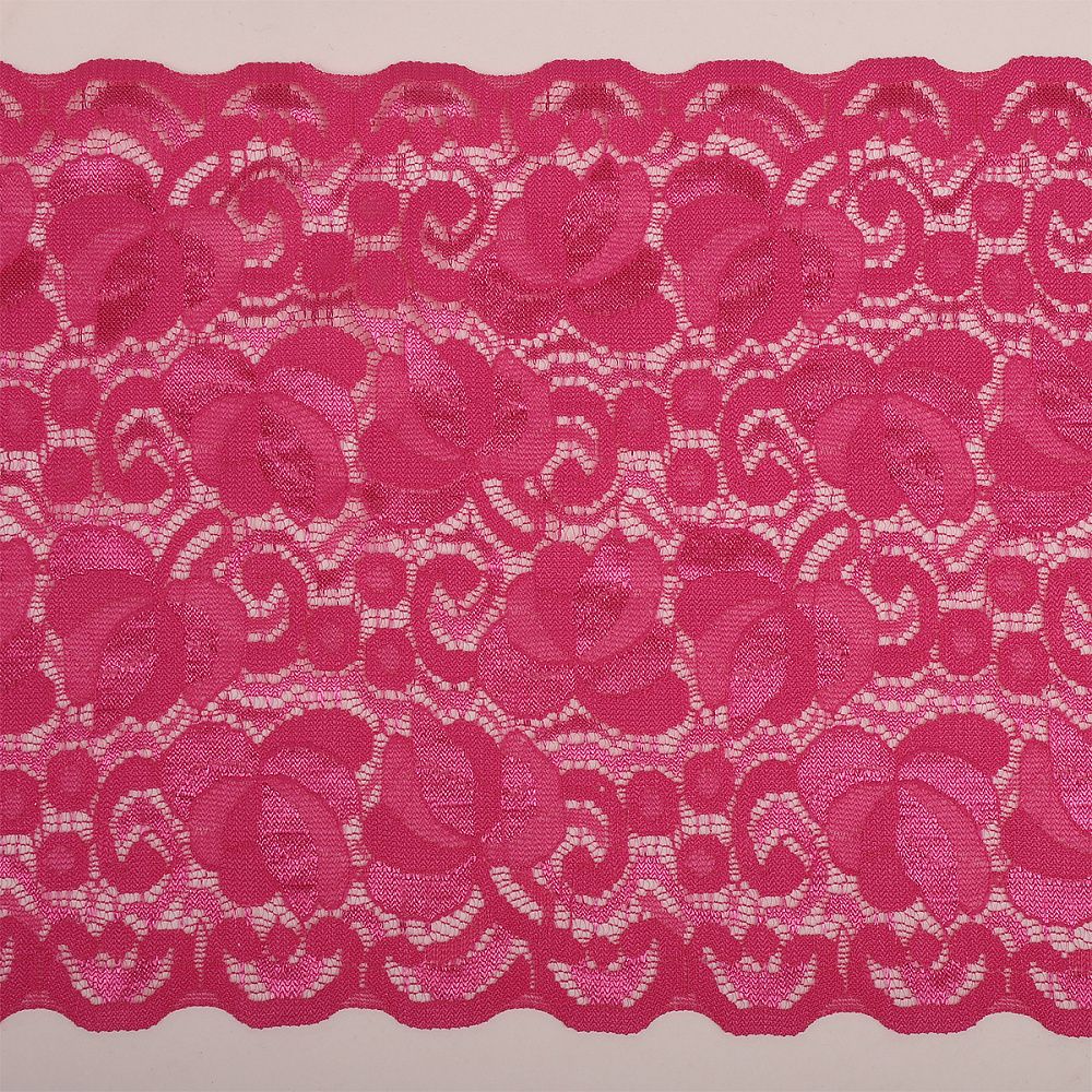Кружево бельевое эластичное 180 мм / 18.3 м, 272, цв.фуксия-А, Kruzhevo