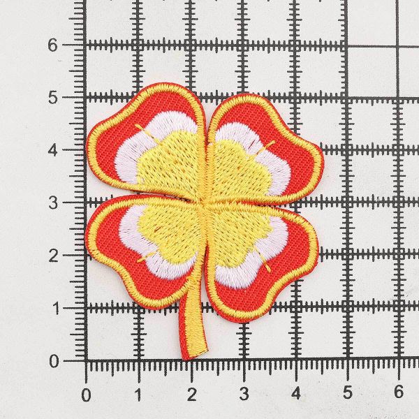 Термоаппликация Клевер, 4.8х5cm, желто-красный, Hobby&Pro