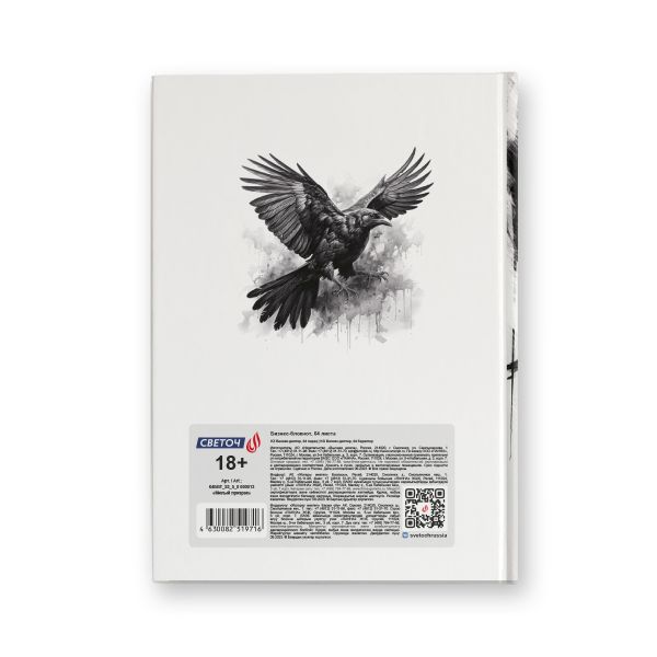 Бизнес-блокнот, мат. лам. + выбор. лак, тониров. блок, евроформат 64 л., 3 шт, французская клетка, Милый призрак 000913, Светоч 64ББТ_93_5_0