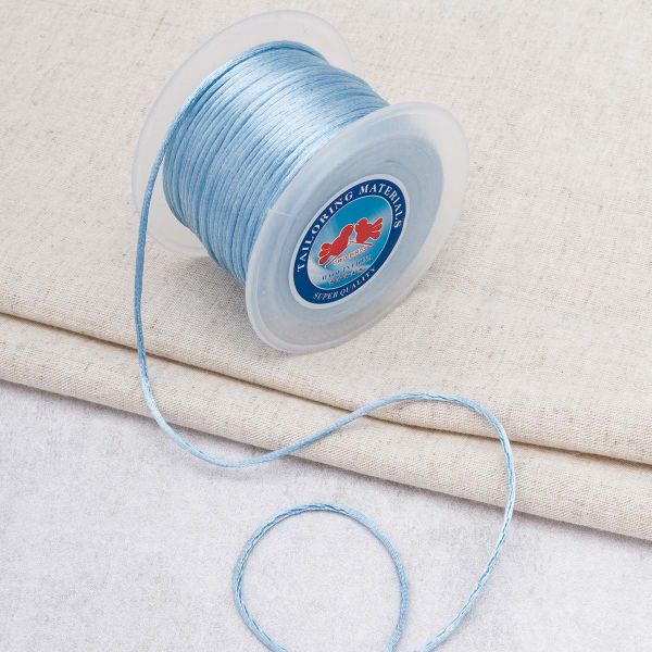 Шнур атласный корсетный ⌀2.0 мм / 50 метров, 3105 голубой