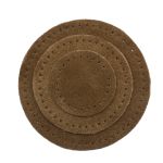 Набор заплаток пришивных из замши, круг ⌀4см, 6см и 8см, с перфорацией, 3 шт, 100% кожа (32 кэмел), 59401