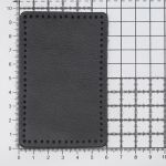 Заплатки пришивные из кожи, прямоугольник 6х9,6см с перфорацией, 2 шт, 100% кожа, 01 черный, 9113