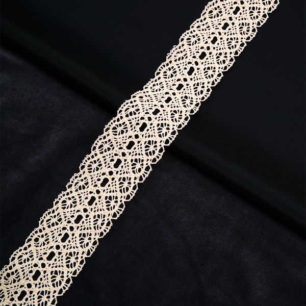 Кружево вязаное (тесьма) 45 мм / 3.4 метра ±4 см, х/б, неотбеленный, 3AR3315