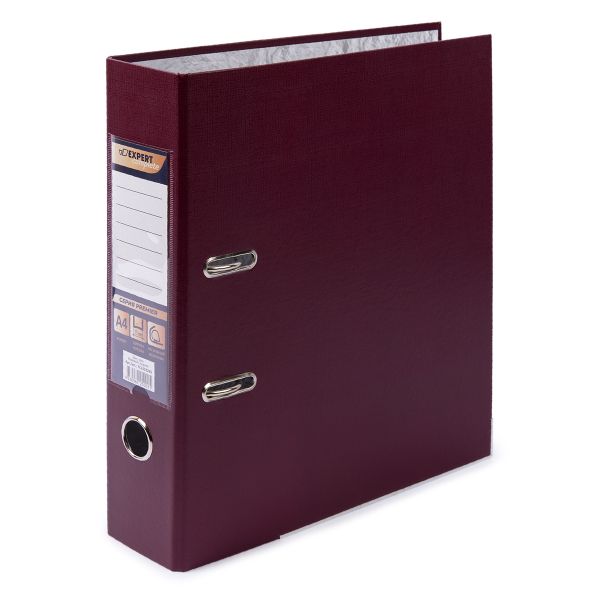 Регистратор PVC, мет.уг. 75 мм, 10 шт, Premier A4 арочный механизм, бордовый EC1022265, Expert Complete