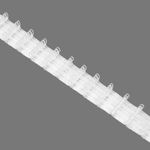 Лента (тесьма) шторная: сборка параллельная (1:2) 25 мм / 50 метров, (2 шнура) для велкро, белый, С0(1/2)5