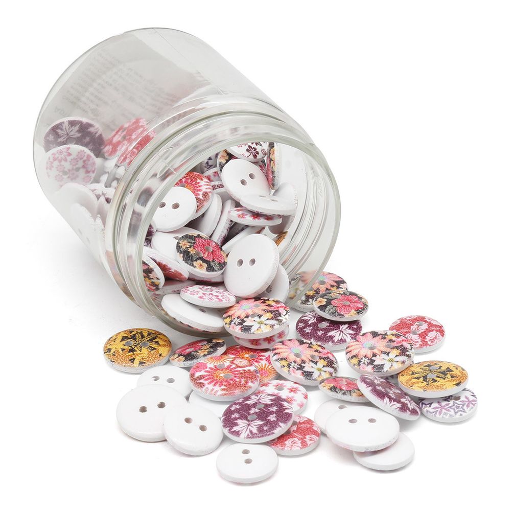 Украшения декоративные пуговицы деревянные Цветочки-лепесточки №7, 15-18 мм, 100 шт