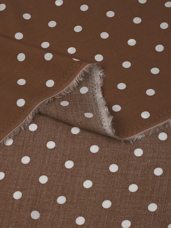 Штапель в горошек 90 г/м², 145 см / 25 метров, TBY.Vidt.06 цв.капучино