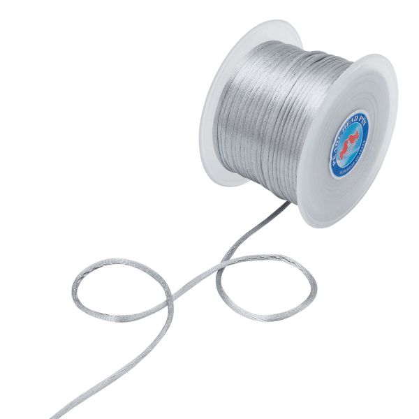 Шнур атласный корсетный ⌀2.0 мм / 50 метров, 3107 серый светлый