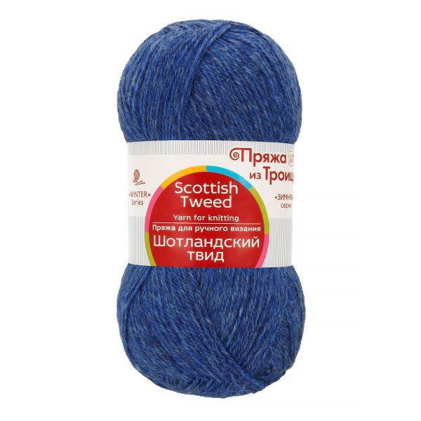 Пряжа Троицкая Шотландский твид / уп.10 мот. по 100 г, 360 м, 373 джин.меланж