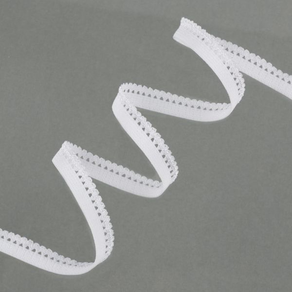 Резинка бельевая (ажурная) 10.0 мм / 25 метров, белый-1, Blitz DT-04