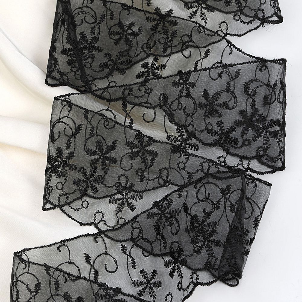 Кружево капроновое 65 мм / 13.7 м, 30011 цв.039 черный, Kruzhevo