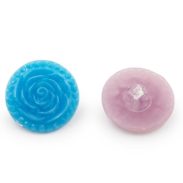 Украшения декоративные пуговицы Розочки, набор 4 цвета, 8 шт (микс 6)